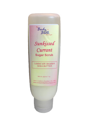 tube of sunkissed currant sugar scrub dry skin