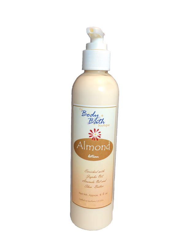 Bottle of Almond scented body lotion