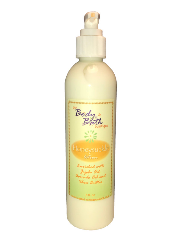 Bottle of Honeysuckle scented body lotion