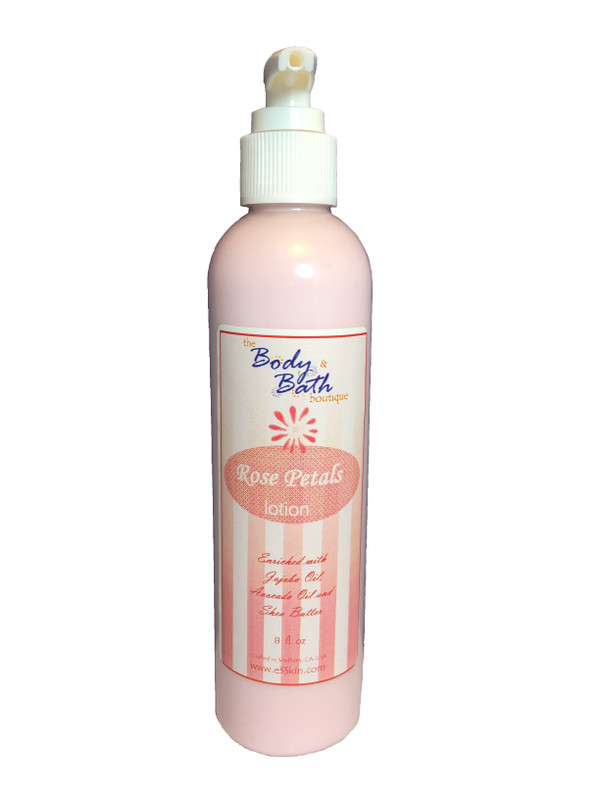 Bottle of Rose Petals scented body lotion