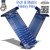 High Heat Heavy Hex Gauge, Inch & Metric, front and back