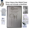 Silver case - Get it personalized and just add your HexSIzer. It includes instructions for the HexSizer, Clear Card Thread Checkers, Inch & Metric Clear Thread Checkers.