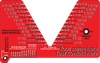 Custom WrenchSizer in your colors: bright red with white lettering and black scale lines