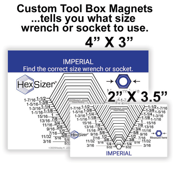 Put your logo or contact information on my tool box magnets and help your customers find the correct size wrench to use.