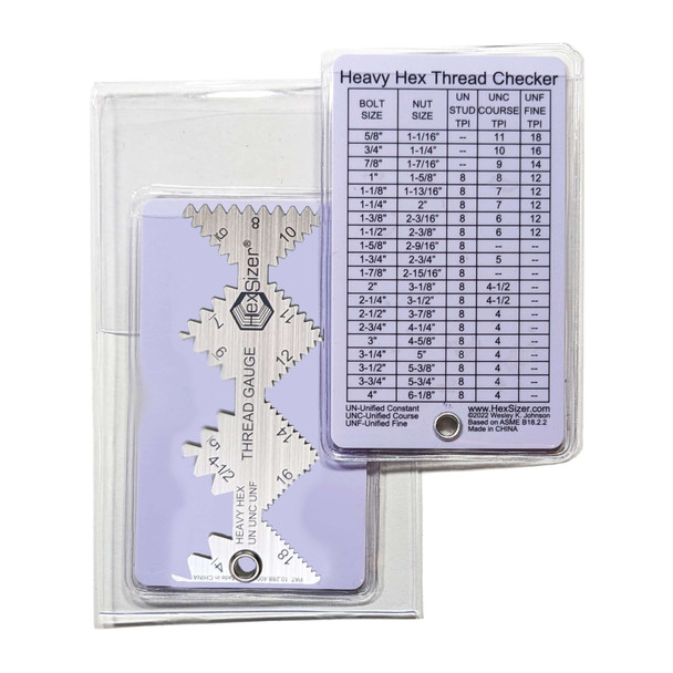 Stainless Steel Thread profiles on a handy card that firs in your wallet.