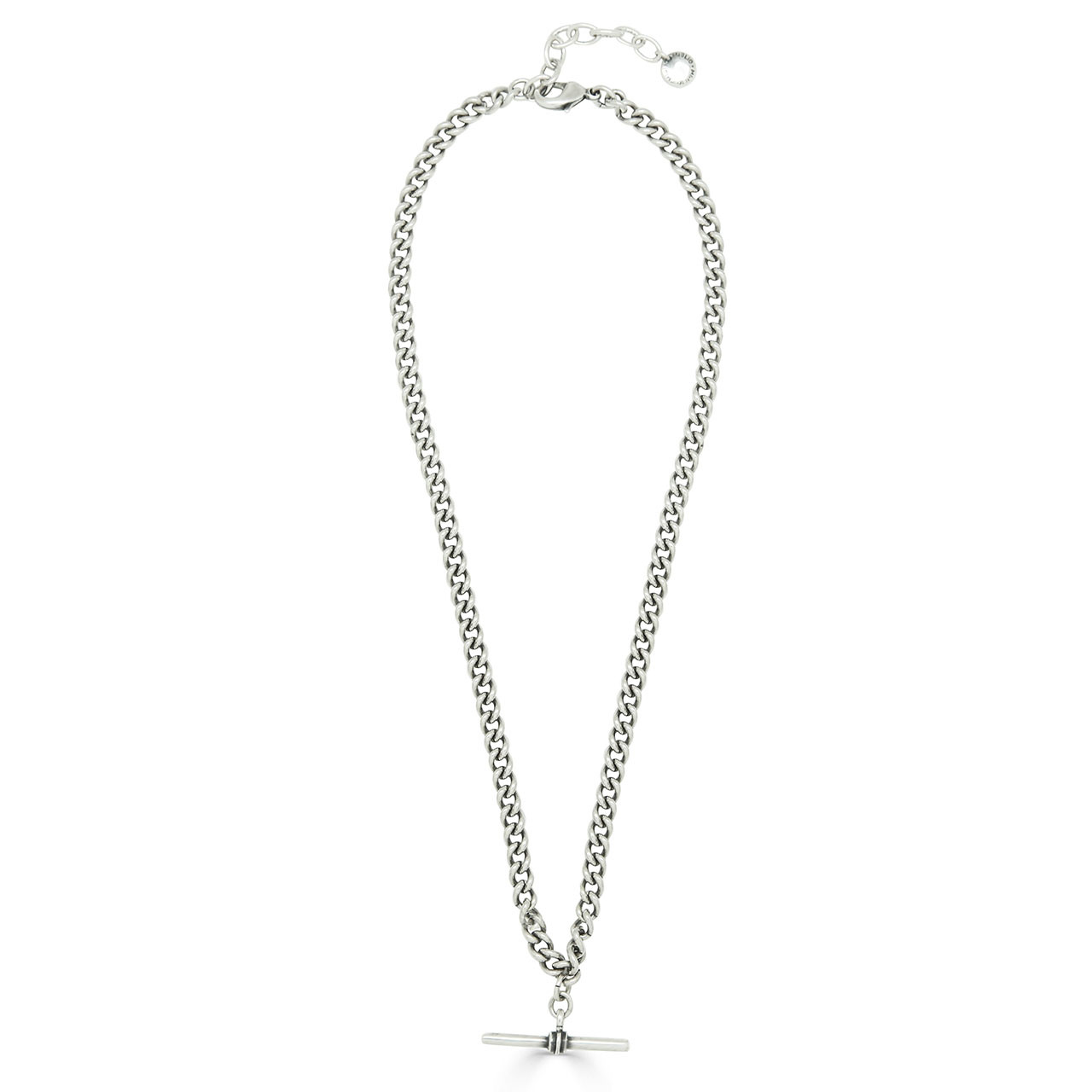 Silver Solid Double Heart T Bar Necklace – Bijou Jewellery