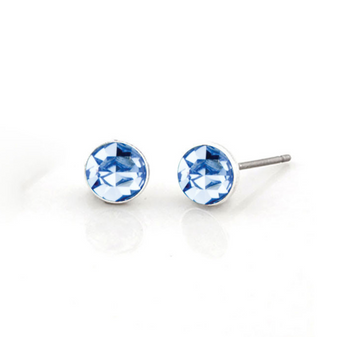 Petite  5mm Swarovski crystal stud earrings.  NEW COLOURS