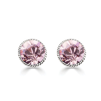  Rope Edged 8mm Swarovski Stud Earrings. NEW COLOURS