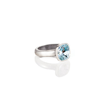 Cushion-Cut Light Azure Ring 