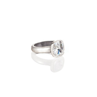 Cushion-Cut Crystal Ring