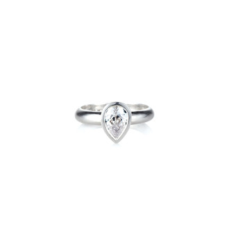 Petite Crystal Teardrop Ring 