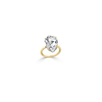 Pear Cubic Zirconia Stackable Ring in 9ct Gold (FINE JEWELLERY)   - Please allow 10 - 15 working days for manufacturing.