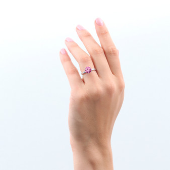 Pink Tourmaline (October)  Bold Solitaire Ring - Sterling Silver 925   - Please allow 10 -15 working days for manufacturing.