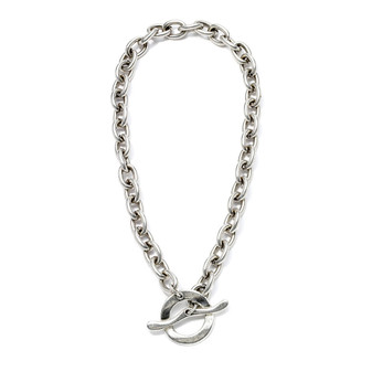 Burnished silver chain necklace
