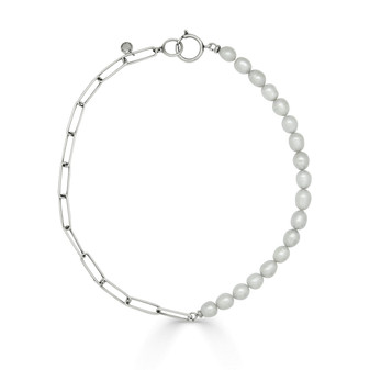Harley Grey Pearl Link Necklace