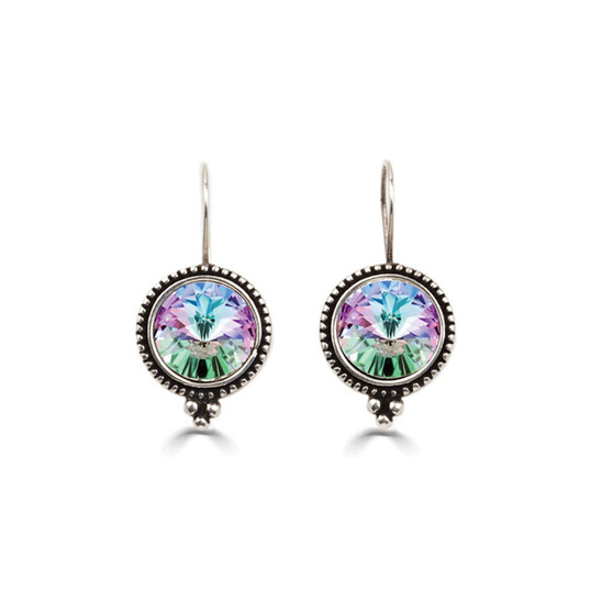 Mozaic 12mm Rivoli Swarovski Crystal Earrings. NEW COLOURS