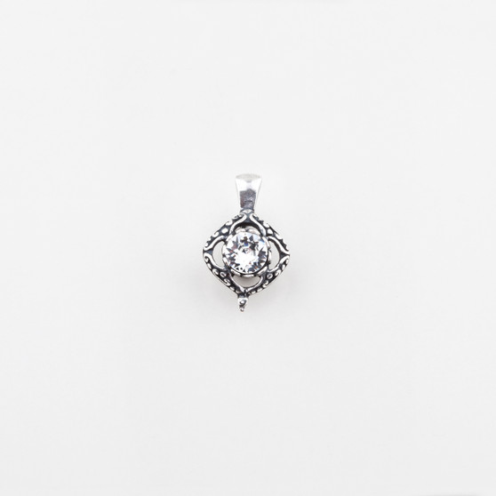 Square filigree pendant with a classic Swarovski® Crystal centre