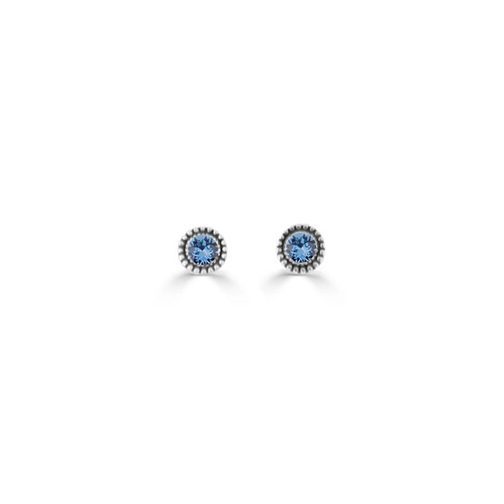 Denim Blue Expression Stud Earrings 