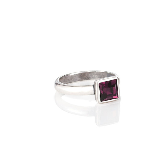 Petite Square Amethyst  Ring