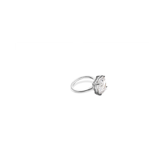 Cushion-Cut Cubic Zirconia Stackable Ring in Sterling Silver 925 