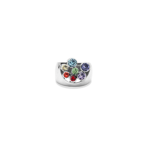 Sterling Silver Rainbow Bold True Gem Ring  - Please allow 10 -15 working days for manufacturing.