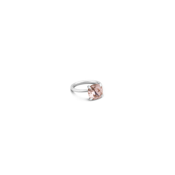 Vintage Rose Cushion-Cut Stackable Ring in Sterling Silver 925