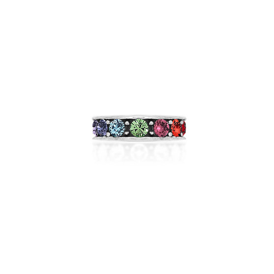 Rainbow Ombre Ring - Sterling Silver 925