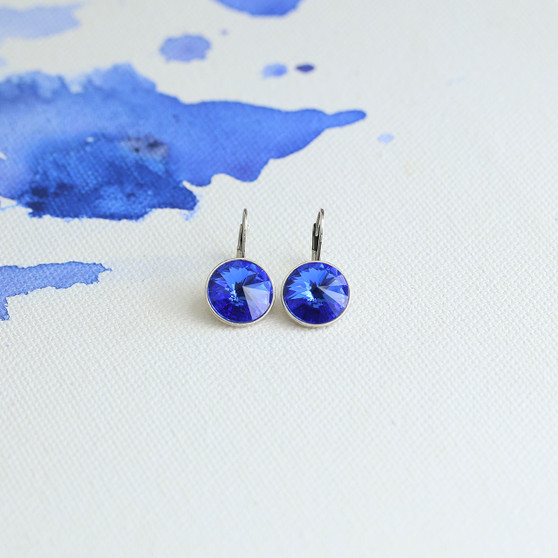 Bold Sapphire Cornflower Blue Drop Earrings
