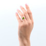 Peridot (August) Bold Solitaire Ring - Sterling Silver 925