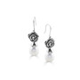 White Pearl Rose Earrings