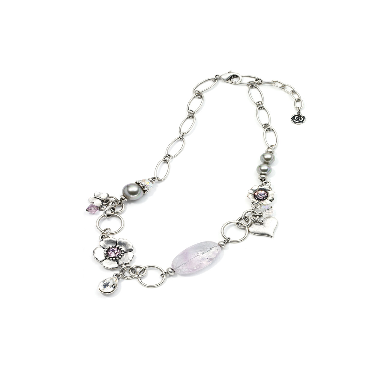 rose crystal necklace