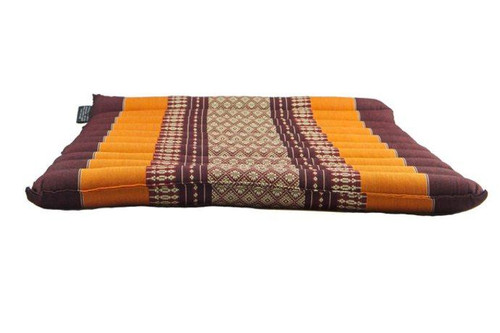 Large Rollable Flat Meditation and Yoga Cushion - Burgundy / Orange