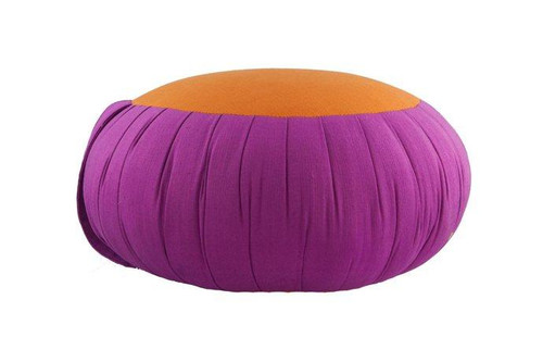 Round Meditation and Yoga Cushion - Fuchsia / Orange