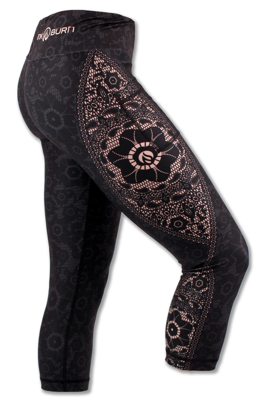 Black Lace Bloomer Capri Pants/rita Pantaloonies/black Lace Capri