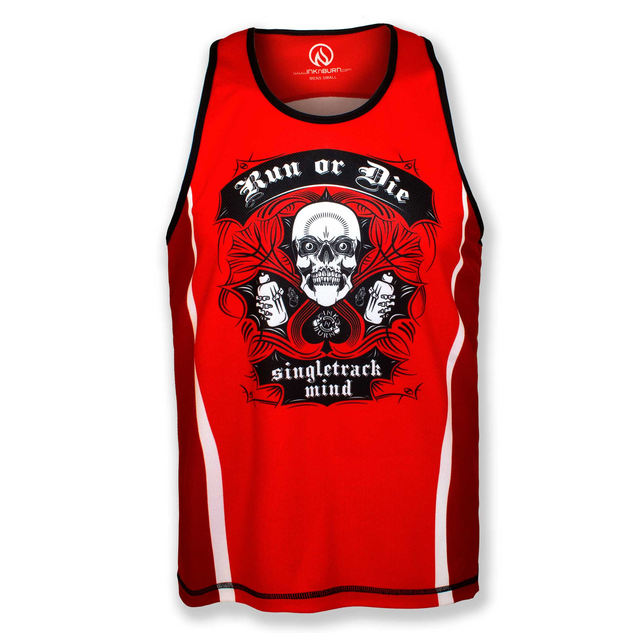 Men's Red Run or Die Singlet Tank for Running, Cross fit, Lifting and Races