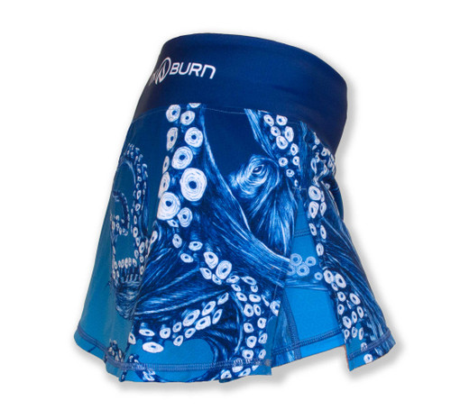 INKnBURN Women's Blue Octo Sports Skirt or Skort for Running, Gym and ...