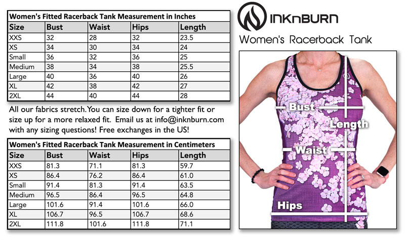 Size Chart  INKnBURN Running and Workout Gear