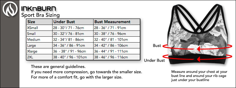 Sports Bra Size Chart