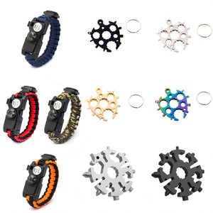 SOS Survival 14 in 1 Multifunction Bracelet Random 1-2Pcs Small Wrench Multi-Function Tool 9662