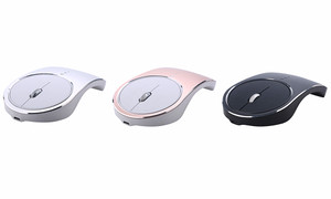 Slim metallic line rechargeable wireless quite mouse  1245