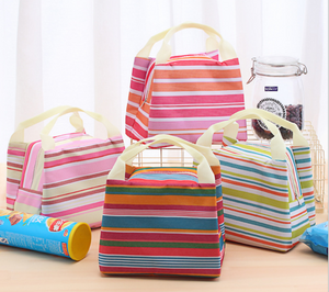 Striped Thermal Lunch Bags
