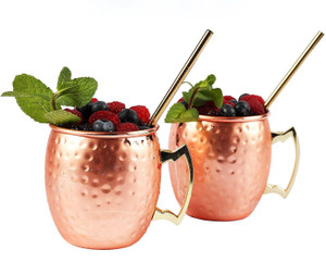 ELLA Moscow Mule Cocktail Glasses & Straw Gift Set3231