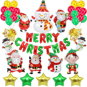 30pcs Christmas balloon set decoration package