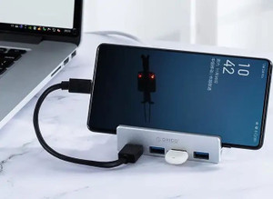 4 USB Hub and Phone/Tablet holder