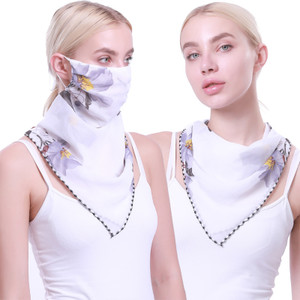 2in1 Light weight flower print Scarf and mask