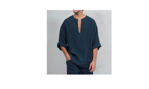  Ethnic style Middle East loose horn long sleeve men-LA