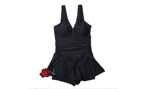  Solid color swimsuit one-piece skirt sexy backless one-piece swimsuit