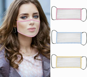 Pack of 2 Clear Smile Face Mask With Visible  Window  