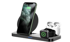 Wireless Charger, 3 in 1 Charging Station for Apple, Wireless Charging Stand Apple Watch Charger for Apple Watch and iPhone Airpod Compatible for iPhone X/XS/XR/Xs Max/8 Plus iWatch Airpods1 2.