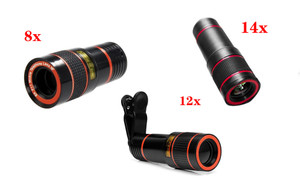  Universal 8 12 14X Clip-On Telephoto Telescope Camera Mobile Phone Zoom lens for iPhone X/8 7 Plus/6S  S8 S7 Huawei and most Android Smartphone  9702